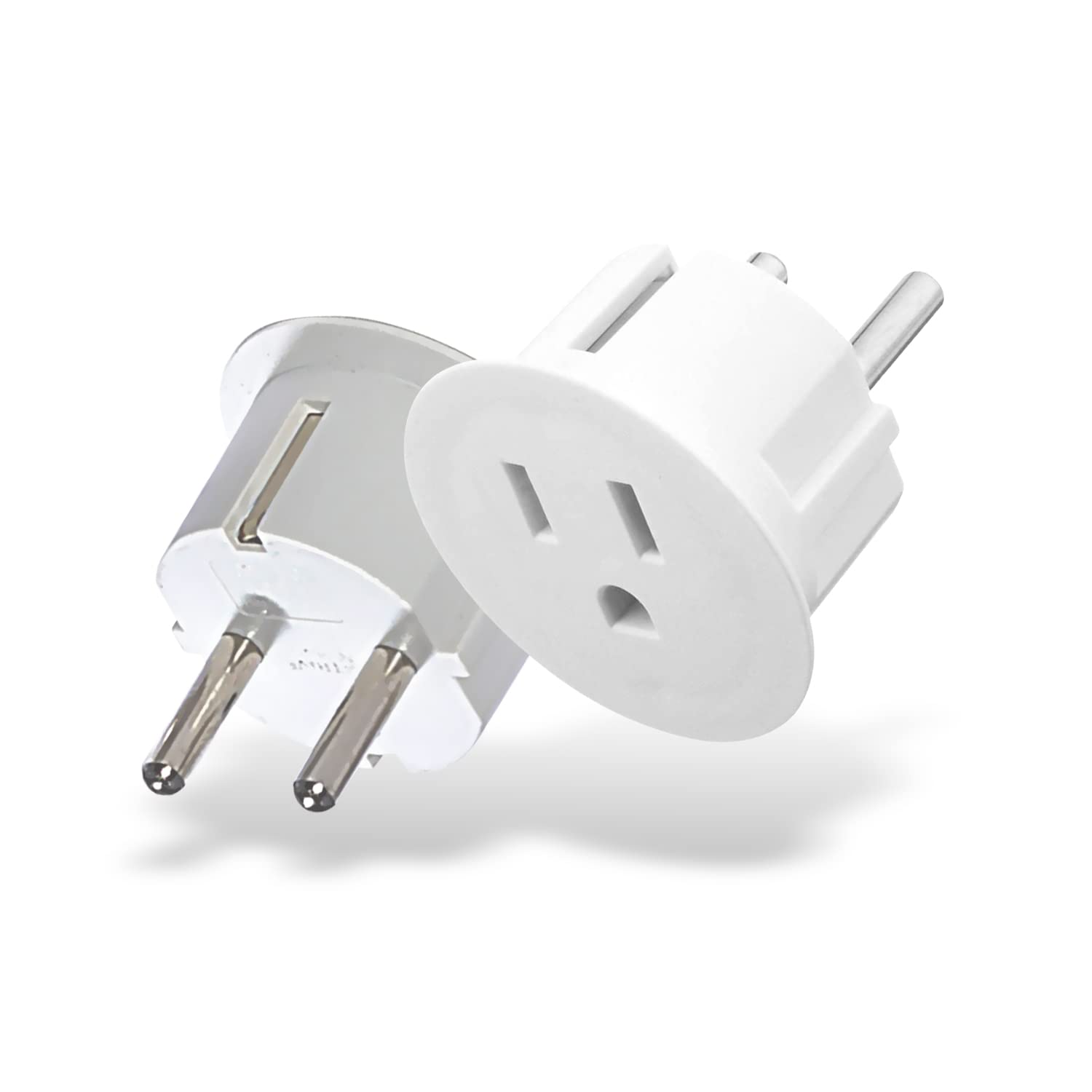 Adaptadores Orei Americano Schuko Europeo Certificado CE Alto Desempeño Empaque de 2