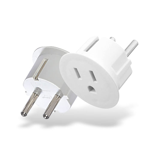 Adaptadores Orei Americano Schuko Europeo Certificado CE Alto Desempeño Empaque de 2
