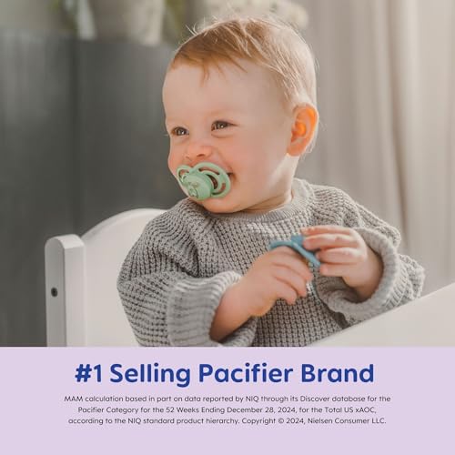 MAM Perfect Night 2 Piece Baby Pacifier, Unisex, 6+ Months