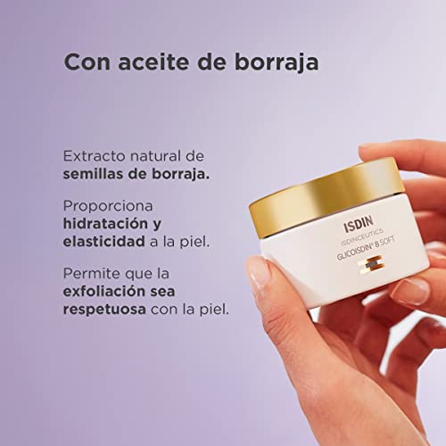 Isdinceutics Glicoisdin 8 Soft, Crema Facial Antiedad con Ácido Glicólico y Efecto Peeling, 50ml