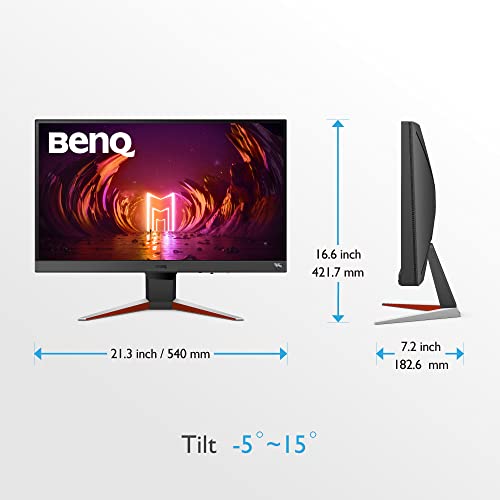 BenQ MOBIUZ EX240N Monitor para Juegos de 23.8 Pulgadas FHD 1080p 165Hz 1ms | VA | HDRi | Optimizador de Color |Freesync | Tecnología de Cuidado Ocular | Inclinación | HDMI | DisplayPort