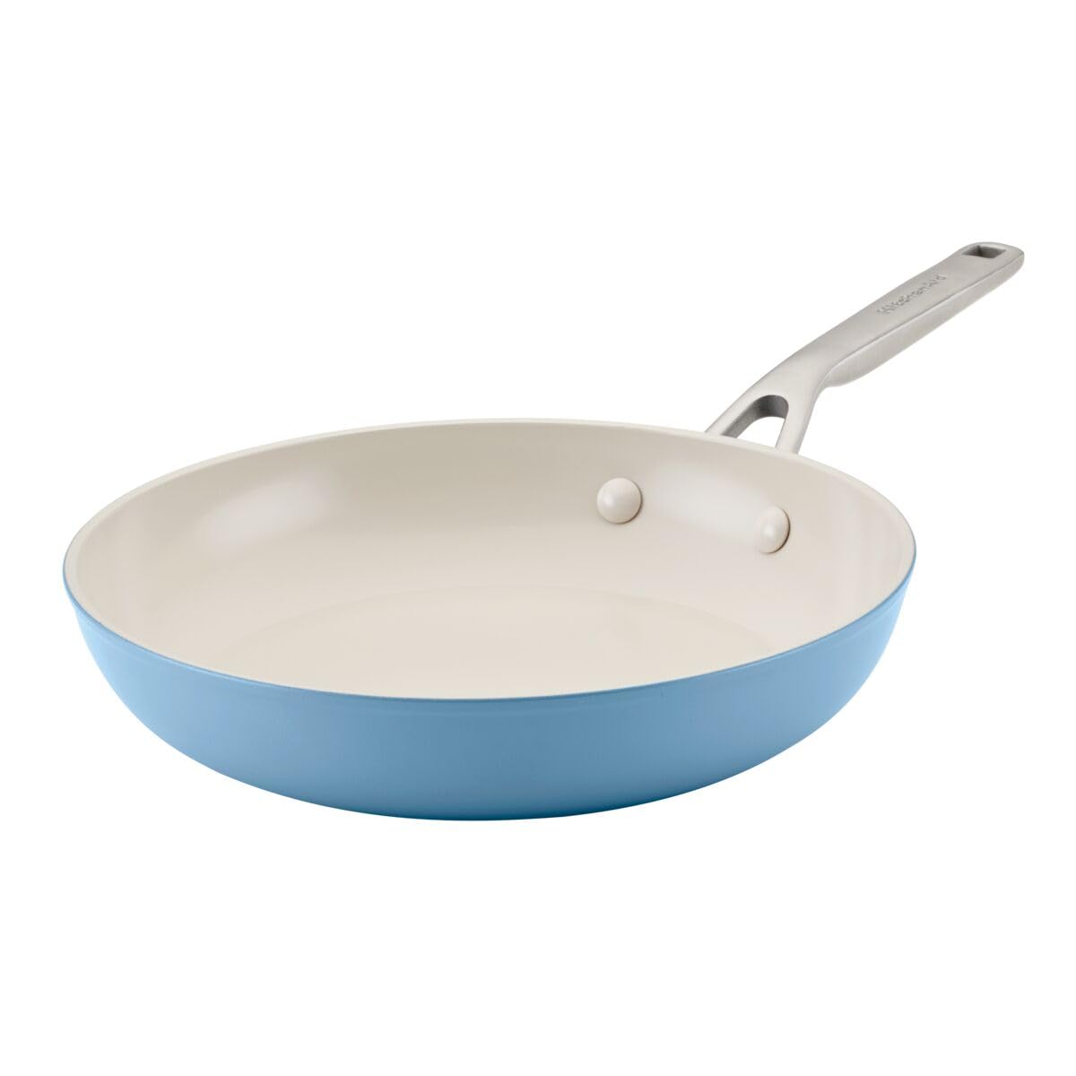 KitchenAid - Juego de utensilios de cocina antiadherentes de cerámica anodizada dura de 9 piezas, incluye sartenes, cacerola, olla de almacenamiento, calefacción duradera, uniforme, apta para horno
