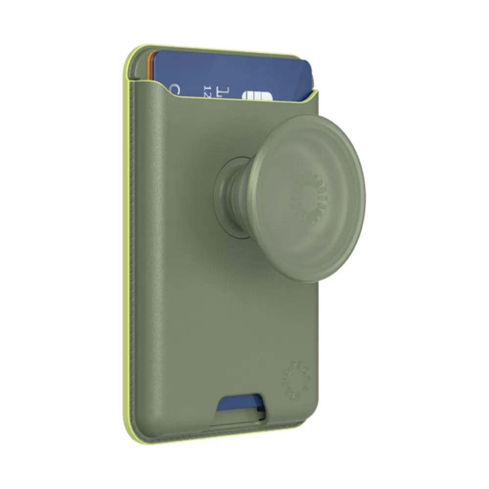 Portafolios PopSockets Softgoods MagSafe Negro con Agarre Expandible y Soporte para Tarjetas Compatible con Carga Inalámbrica