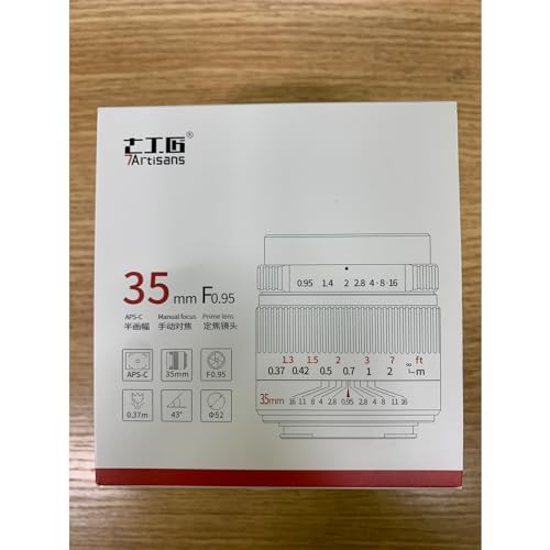 Lente Fija Manual 7artisans Negro APS-C de 35 mm F0.95 de Apertura Grande para Cámara sin Espejo Panasonic Olympus M43 MFT