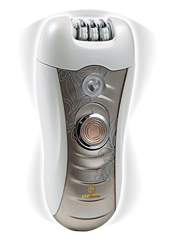 Epitome 3 in 1 Lady Wet or Dry Rechargeable Hair Removal Kit (Trimmer, Hair Epilator, Callus Remover) with 2 Mode Power Switch, LED Hair Shaver for Arm, Underarm & Legs (Gold)