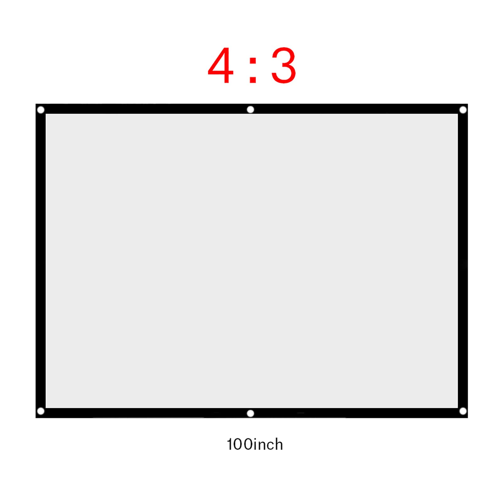Zopsc Pantalla de portátil Pantalla de proyección de Cortina de de 60-100 Pulgadas portátil Plegable sin Pliegue en 4: 3, para películas(100 Pulgadas)