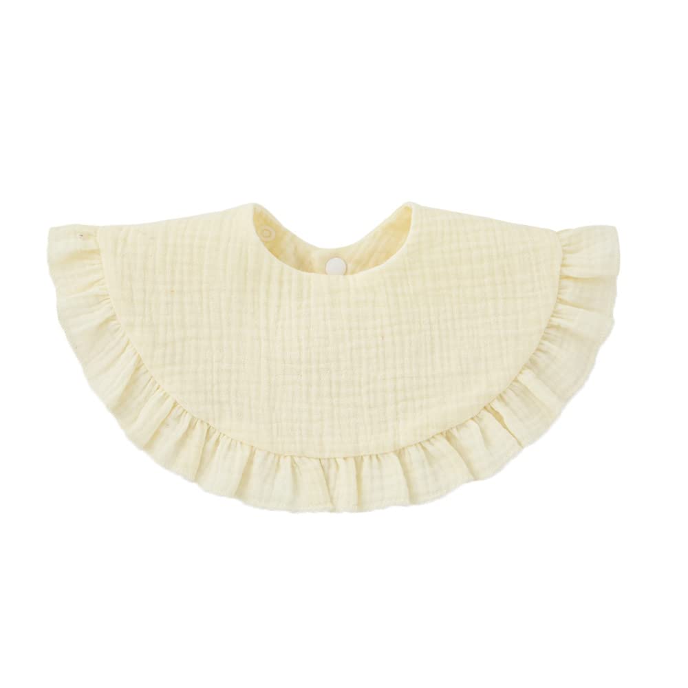 Nishine 4 baberos unisex de muselina para bebé, baberos giratorios de algodón de 360 grados, para dentición y alimentación, One Size Blanco