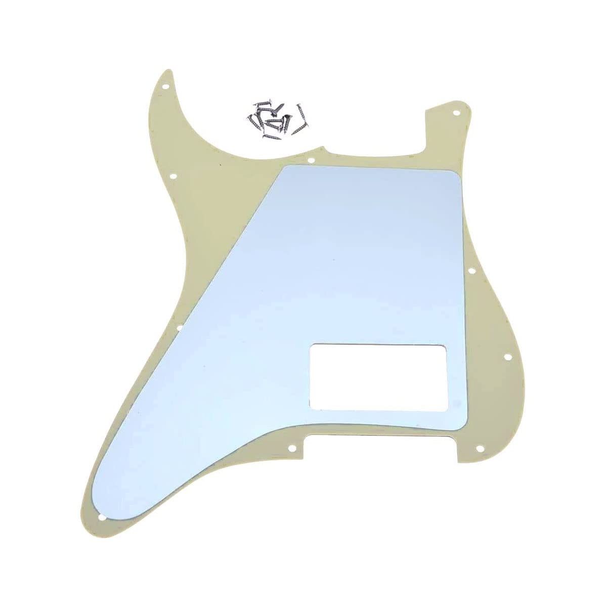 KAISH 11 agujeros ST/Strat Style One Humbucker Guitarra Golpeador Rascador Placa para Delonge Stratocaster/Strat Blanco envejecido, 3 capas