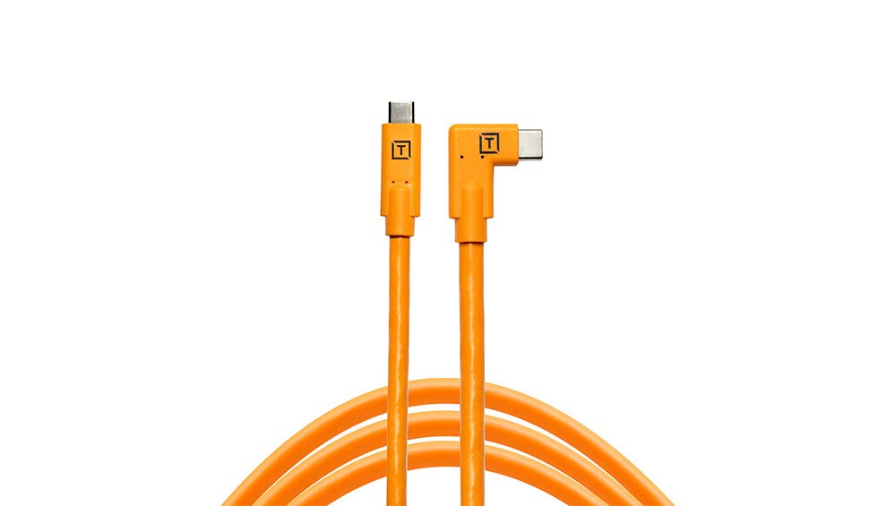 Cable TetherPro Tether Tools naranja USB-C a USB-C ángulo recto
