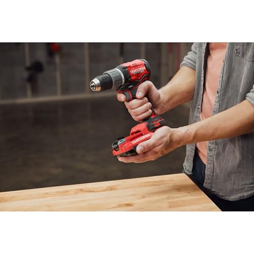 CRAFTSMAN RP+ Kit de taladro/driver inalámbrico, con 2 baterías y cargador, sin escobillas (CMCD713C2)