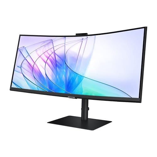 SAMSUNG Monitor de computadora curvado ViewFinity S65VC Series Ultra-WQHD de 34 pulgadas, 100Hz, AMD FreeSync, HDR10, USB-C, altavoz incorporado, cámara, interruptor KVM, cuidado de los ojos, embalaje