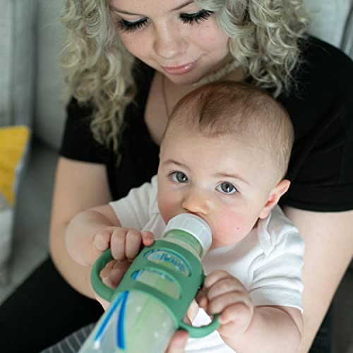 Mangos de Botella de Silicona 100% Dr. Brown's Light Blue Green Gray para Bebé 3 Pack 4m+