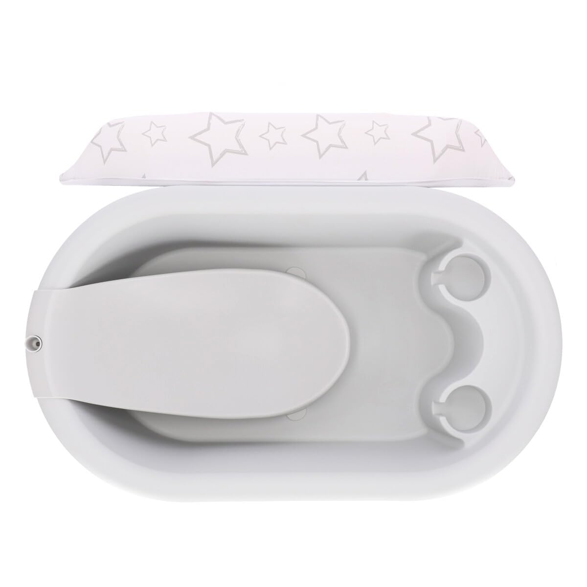 Bañera Nuzu Bebe Ergonómica Compacta con Cambiador y Sistema Antimoho