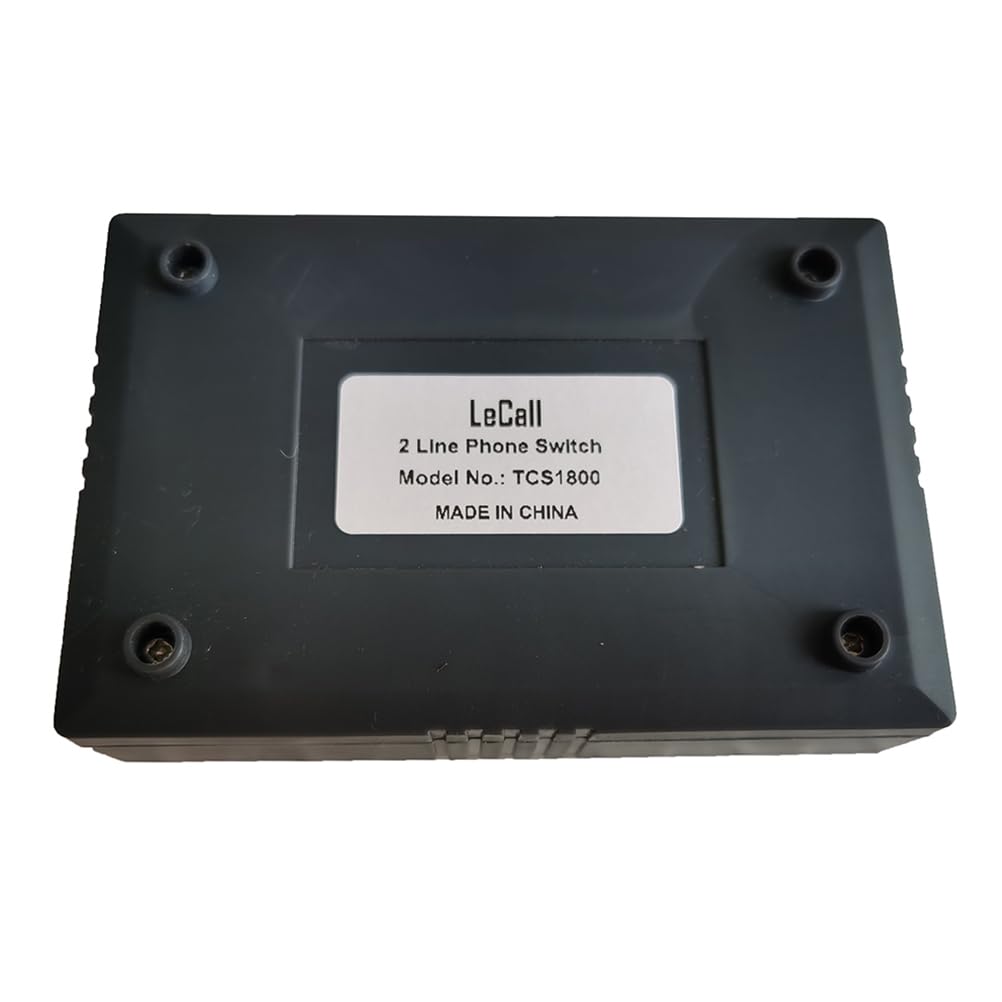 LeCall TCS1800 - Interruptor de teléfono de 2 líneas, 1 adaptador de teléfono, permite un teléfono con cable o inalámbrico de una sola línea para usar 2 líneas telefónicas