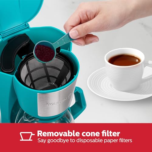 Cafetera de Goteo Holstein Housewares Verde Azulado con Filtro Permanente y Jarra de Vidrio