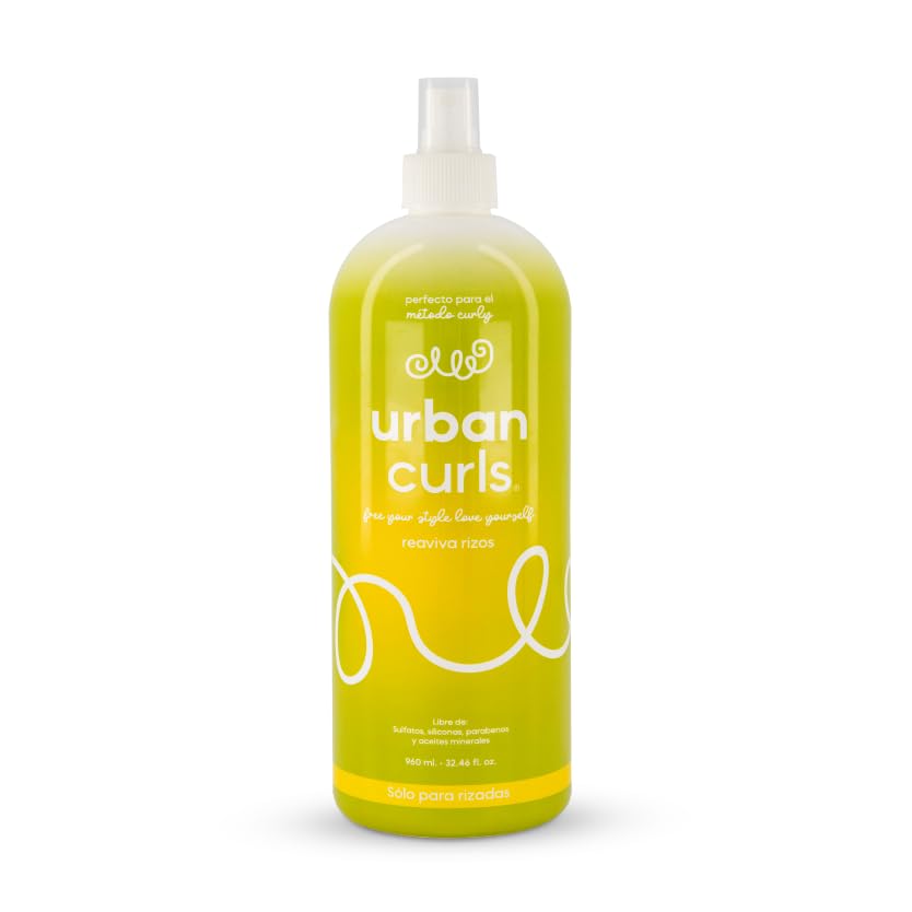URBAN CURLS Reaviva Rizos 960 ml – Activador para Definir Rizos – Hidratación y Reactivación de Rizos – Sin Sulfatos, Parabenos, Siliconas ni Aceites Minerales – Ingredientes 100% Naturales y Orgánicos
