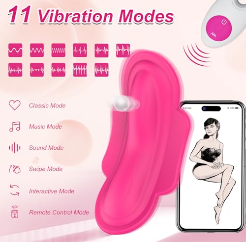 Collahelper- Vibradores con control remoto por aplicación para bragas, juguetes sexuales para adultos para mujeres o parejas, minivibrador de clítoris con forma de huevo, juguete de mariposa con forma