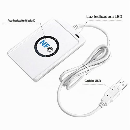 Lector y Grabador Inteligentes ACR122U RFID con SDK y 5 Tarjetas Mifare IC
