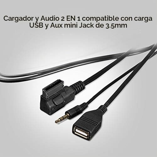 Cable Auxiliar USB Keenso 3.5 mm Adaptador de Audio para Automóviles