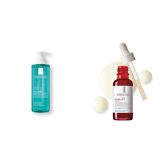 La Roche Posay Effaclar Gel Microexfoliante Gel Limpiador Facial y Corporal, 400 ml + La roche posay retinol b3 serum anti-arrugas 30 ml