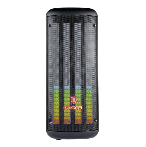 Kaiser Bocina con micrófono alámbrico Bluetooth 2x8 pulg 7,200 W PMPO y luz de Ecualizador MSA-0109