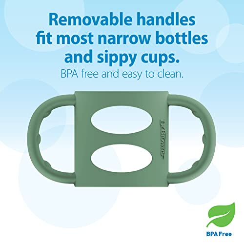 Mangos de Botella de Silicona 100% Dr. Brown's Light Blue Green Gray para Bebé 3 Pack 4m+