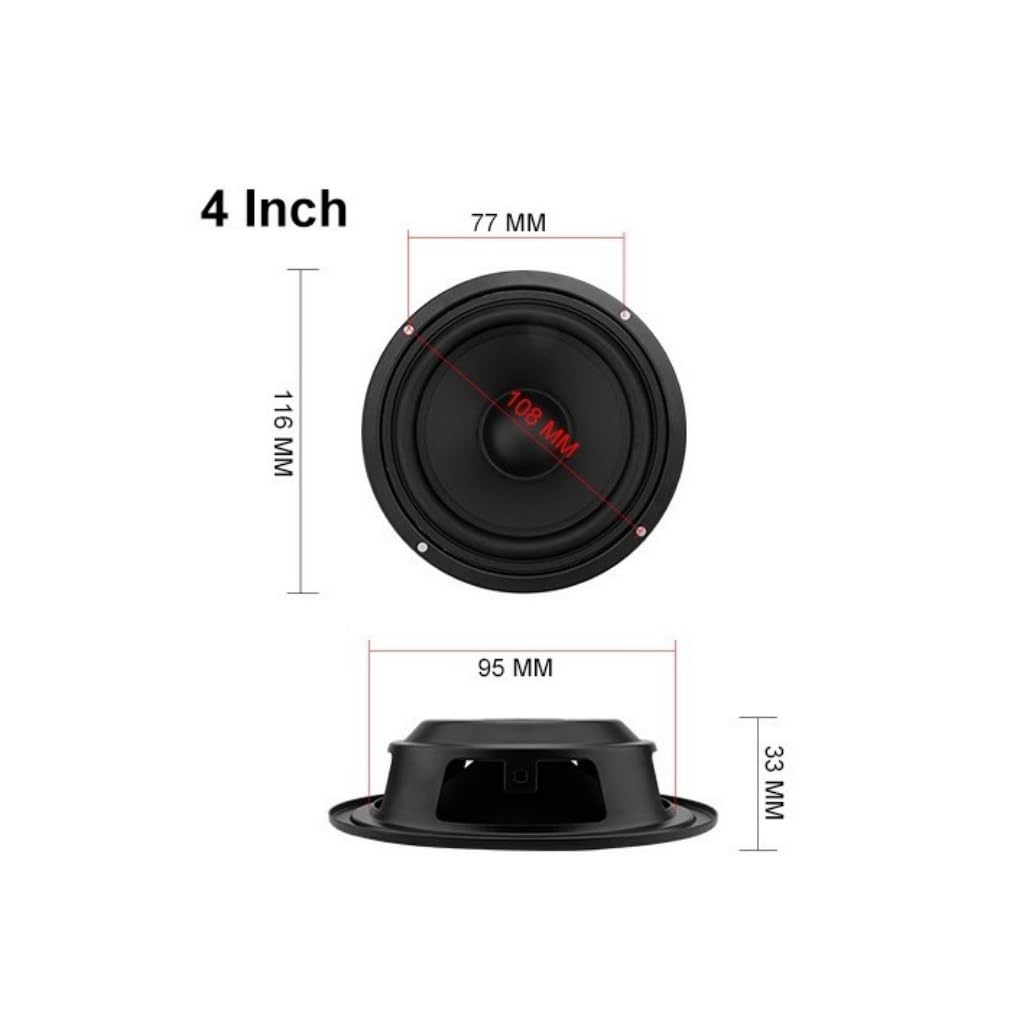 Película de radiador pasivo para subwoofer, membrana de altavoz de graves de 4 pulgadas, paquete de 2, reparación de altavoces DIY (redonda)
