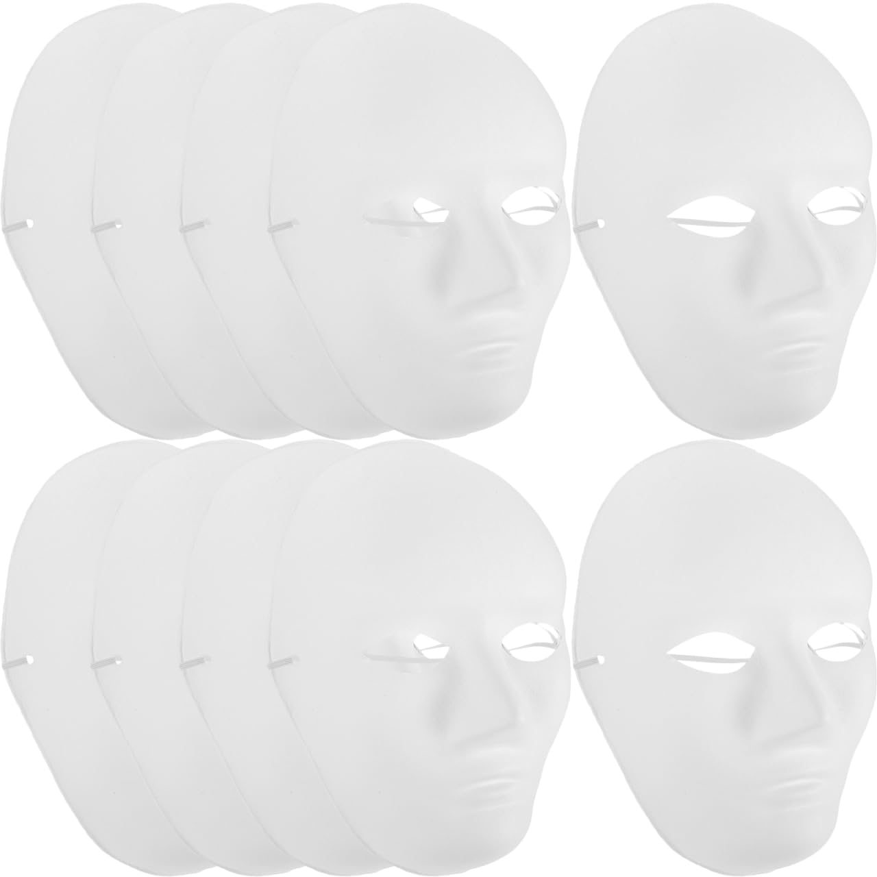 Amosfun 24piezas Máscara De Halloween Para Adultos Máscara Blanco De Papel Maché Para Pintar Diseño De Cara Completa Para Cosplay Y Fiesta Accesorio Para Mascaradas Y Fiestas De Halloween