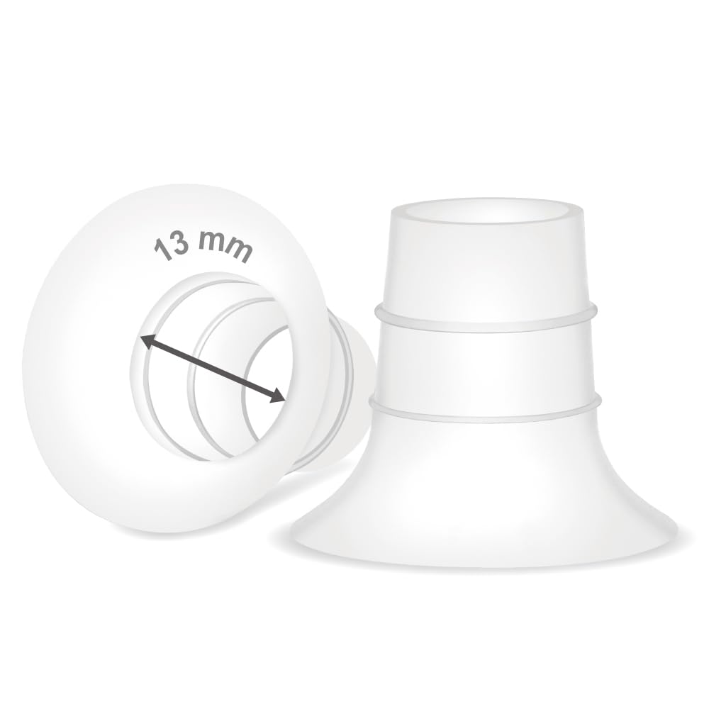 Maymom inserto de brida de 13 mm compatible con Elvie Single/Double Electric, Stride Cup (24 mm) y Medela PersonalFit Flex Shield. No es una pieza de repuesto original.