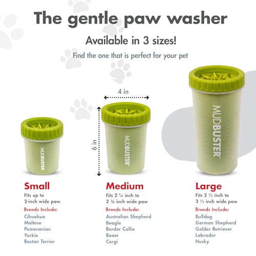Dexas MudBuster Limpiador portátil para patas de perro, Verde, Mediano