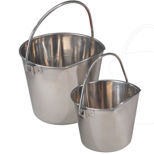 Cubos Planos de Acero Inoxidable Pro Select 6 Pulgadas para Vallas, Jaulas, Cajas o Perreras 2 Cuartos