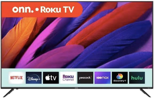 onn Televisión de 70 Pulgadas Serie 1 Class 4K 2160p Pantalla LED Smart Roku TV con HDR HDMI USB Funciona con Alexa y Asistente Google 100012588
