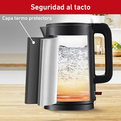 Hervidor Eléctrico T-fal Negro 1.5 L Seguro al Tacto con Potencia de 1350 W y Base 360°