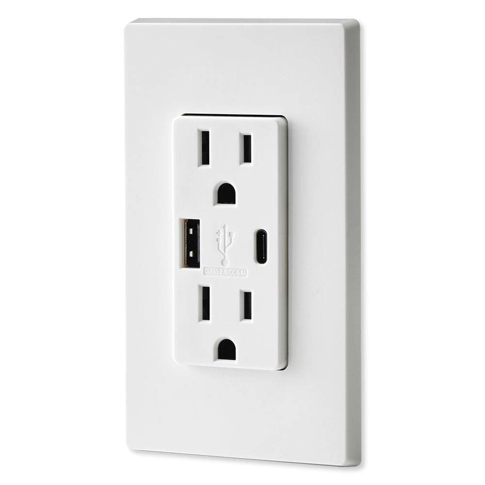Leviton 002-T5633-00W Cargador 2 USB A-C Dúplex Tamper Resistant 15A - 125V,, pack of/paquete de 1