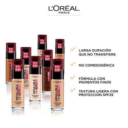 L´Oréal Paris, Base de maquillaje líquida de larga duración, Infallible 32h Freswear, Tono 130 True Beige, 30ml