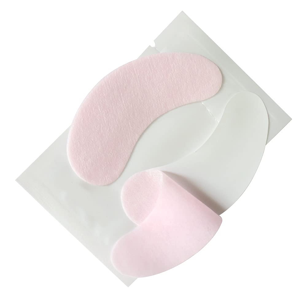 100 Pairs Eye Gel Patches Lint Free Under Eye Pads Eyelash Extensions Premium Eyes Mask Lash Extension Cosmetic Tool Kit, Clear/Pink