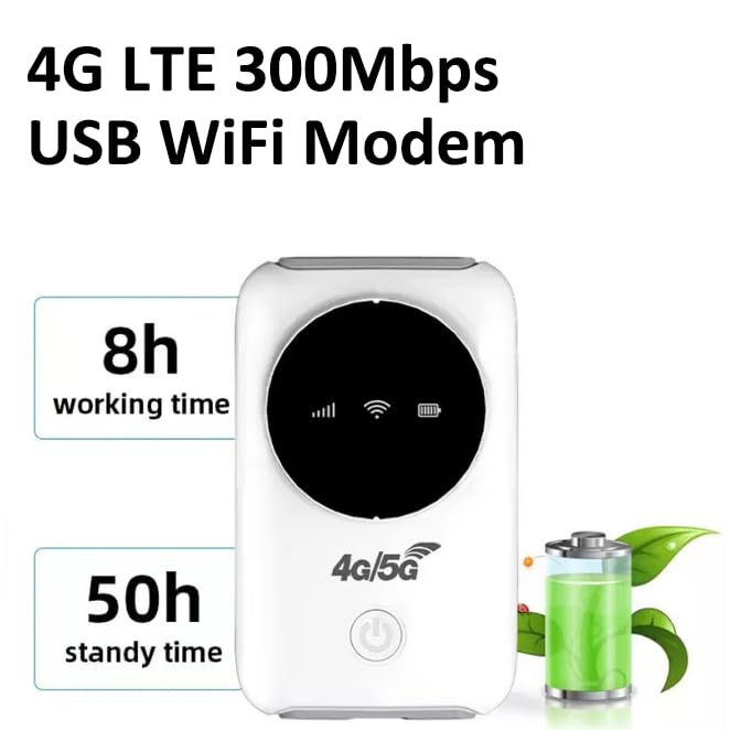 Luqeeg Hotspot WiFi Móvil 4G LTE 300Mbps, Módem USB 5G Desbloqueado de Alta Velocidad Con Ranura para Tarjeta SIM, Router Inalámbrico Portátil para Viajes