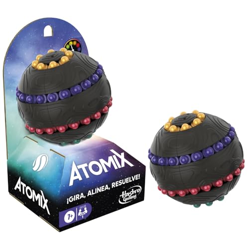 Hasbro Gaming Juego de Mesa Atomix, Esfera Rompecabezas para 1 Jugador, Juguete antiestrés, A Partir de 7 años