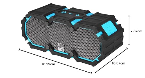 Altec Lansing IMW477-AB Mini Life Jacket 2 Altavoces Portátiles, Inalámbrico y Alámbrico, Batería, Bluetooth/3.5mm/USB, Universal, Rectángulo, Negro/Azul