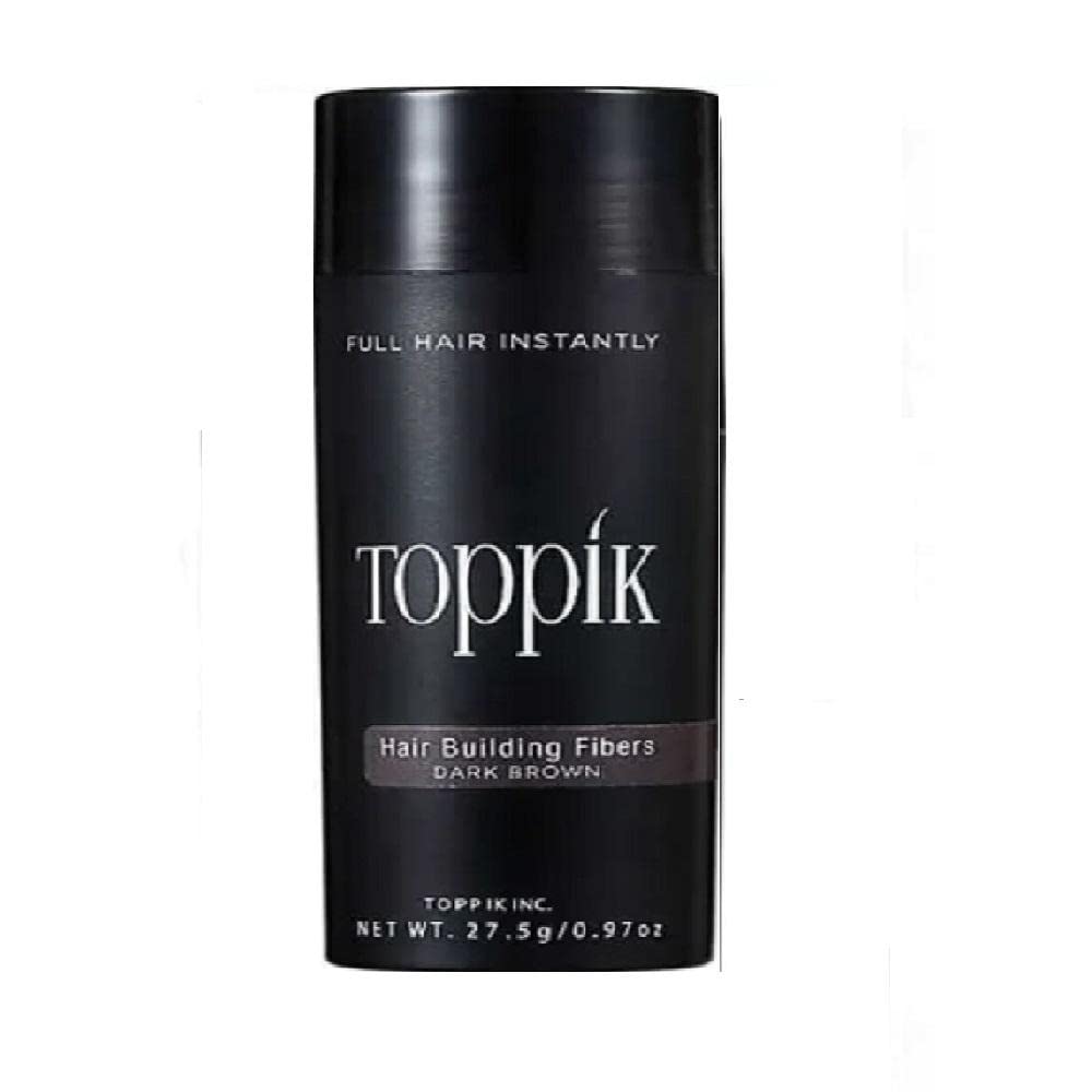 TOPPIK - Fibras para construcción de cabello, fibras capilares densificantes, castaño medio, 10 g
