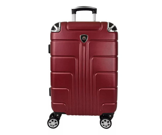 Maleta de Mano JONY Carry On Rigida Resistente Ruedas Giratorias 360 Mango Expandible ABS Candado de Seguridad (vino)