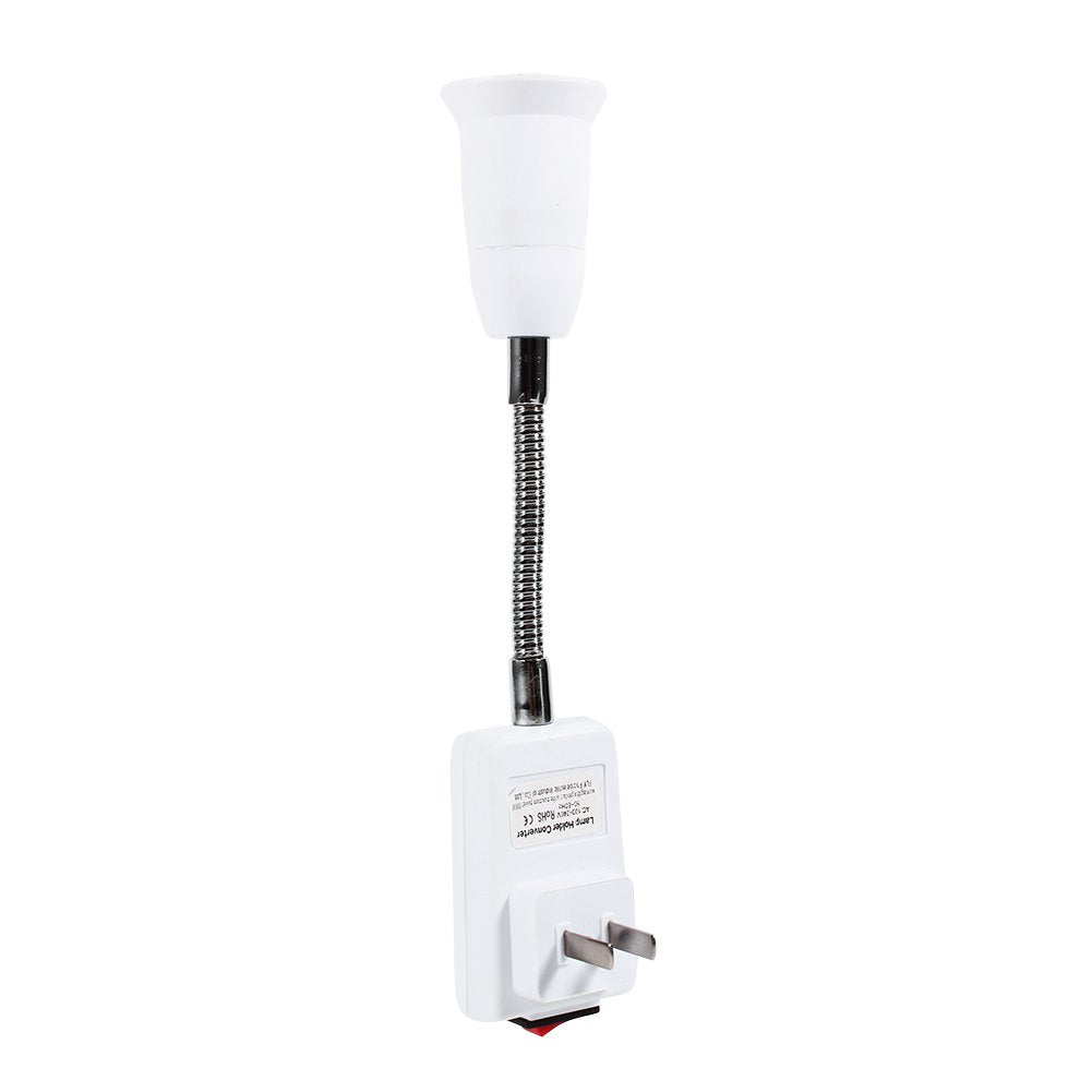 GLOGLOW Adaptador de Enchufe E27 Interruptor de Encendido/Apagado E27 Enchufe de bulbos de lámpara Tornillo Socket Socket Adapter Converter Extensores de Cable de extensión Flexibles(US Plug)