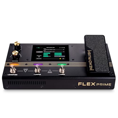 HeadRush Flex Prime - Pedal Multiefectos para Guitarra y Bajo y Procesador de Modelado de Amplis con Pantalla Táctil, Looper, WiFi, Bluetooth y USB