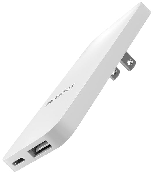 Cargador de pared plano tipo C, Galvanox ultra delgado (adaptador de corriente multipuerto) para iPhone 11/12/13/14 iPhone 15 Pro/Max y Samsung Galaxy modelos, enchufe de salida de carga rápida de 20