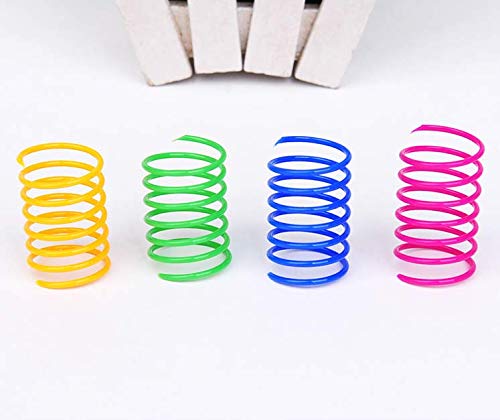 MICOKA - Muelles de muelle para gato (60 unidades), diseño de gato y gatitos en espiral para golpear, morder, caza y juego saludable activo (color al azar)