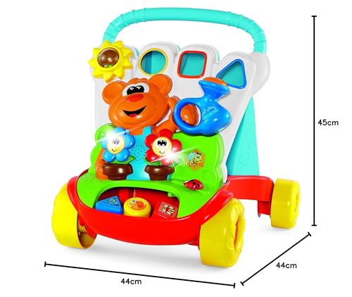 CHICCO, Andadera para Bebé 2 en 1, Tablero con Juegos, Luces y Sonidos