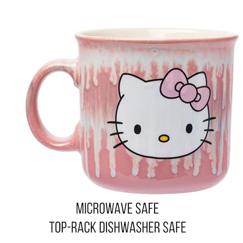 Taza de Cerámica Silver Buffalo Hello Kitty Rojo con Efecto Goteo de 20 Onzas
