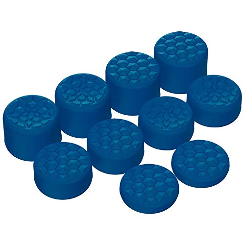 Agarres de Pulgar PlayVital Azul Grano de Diamante y Grieta para PS5, PS4, Xbox Series X/S, Xbox One, Switch Pro con 3 Alturas Convexas y Cóncavas