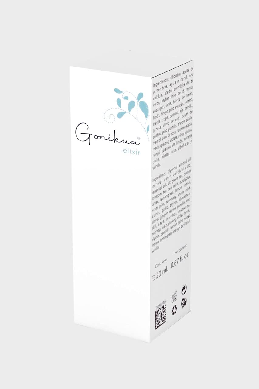 GONIKUA ELÍXIR, Sérum ULTRA-HIDRATANTE para Cara y Cuello, Día y Noche, 35 Aceites Esenciales, Aceite de Almendras, Glicerina grado USP, Oro Coloidal, Anti-Edad, Humectación Profunda, Antioxidante, Elasticidad, Renovación Celular, Luminosidad y Vitalidad,