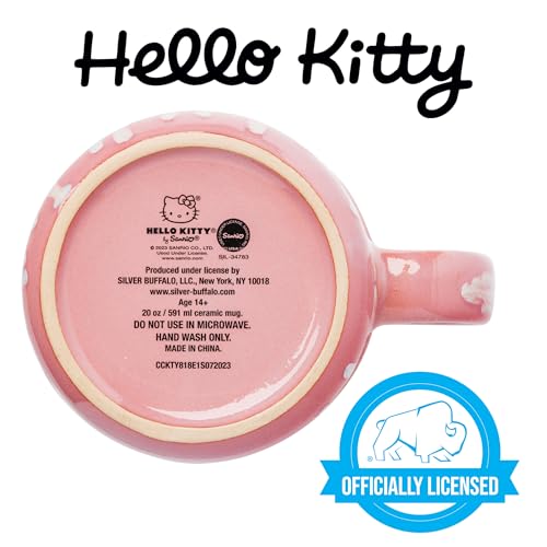 Taza de Cerámica Silver Buffalo Hello Kitty Rojo con Efecto Goteo de 20 Onzas